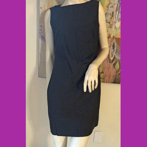 Cute KAY UNGER Black & Silver Stripped Dress 10